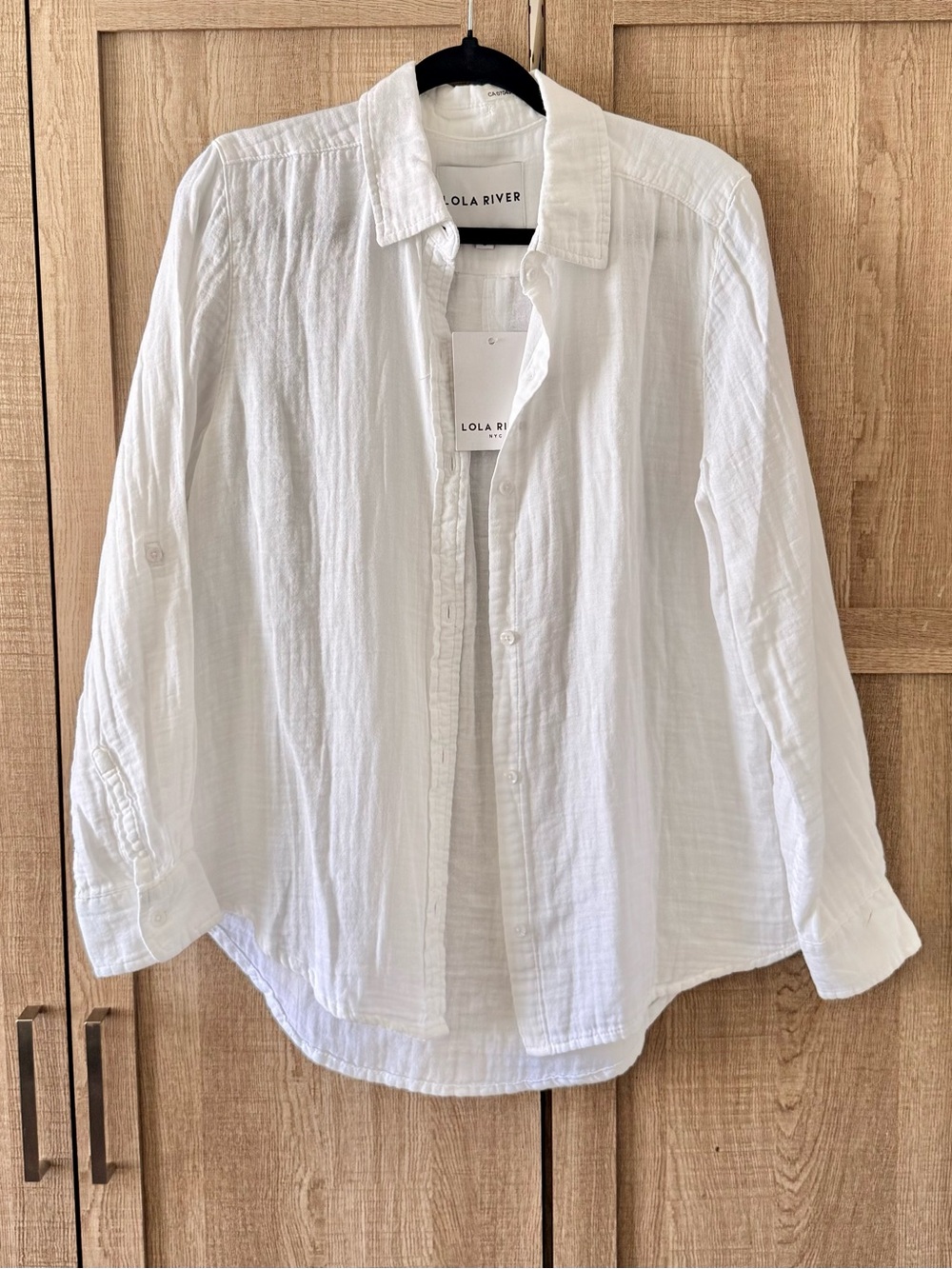 Lola River 100% Cotton White Button-Down Shirt SZ.S